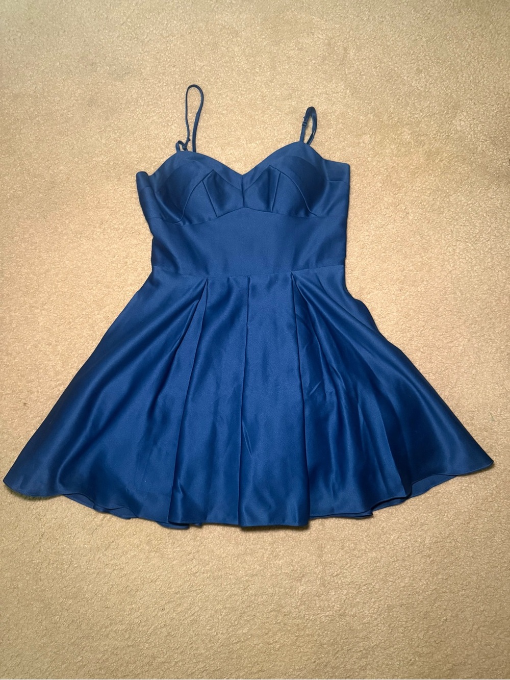 Blondie Nites Royal Blue Satin Spaghetti-Strap Chemise